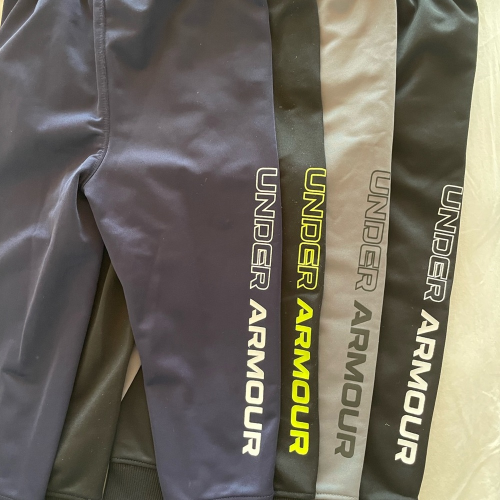 4 Pairs Under Armour Kids' Joggers - Navy, Black, Black/Neon & Gray